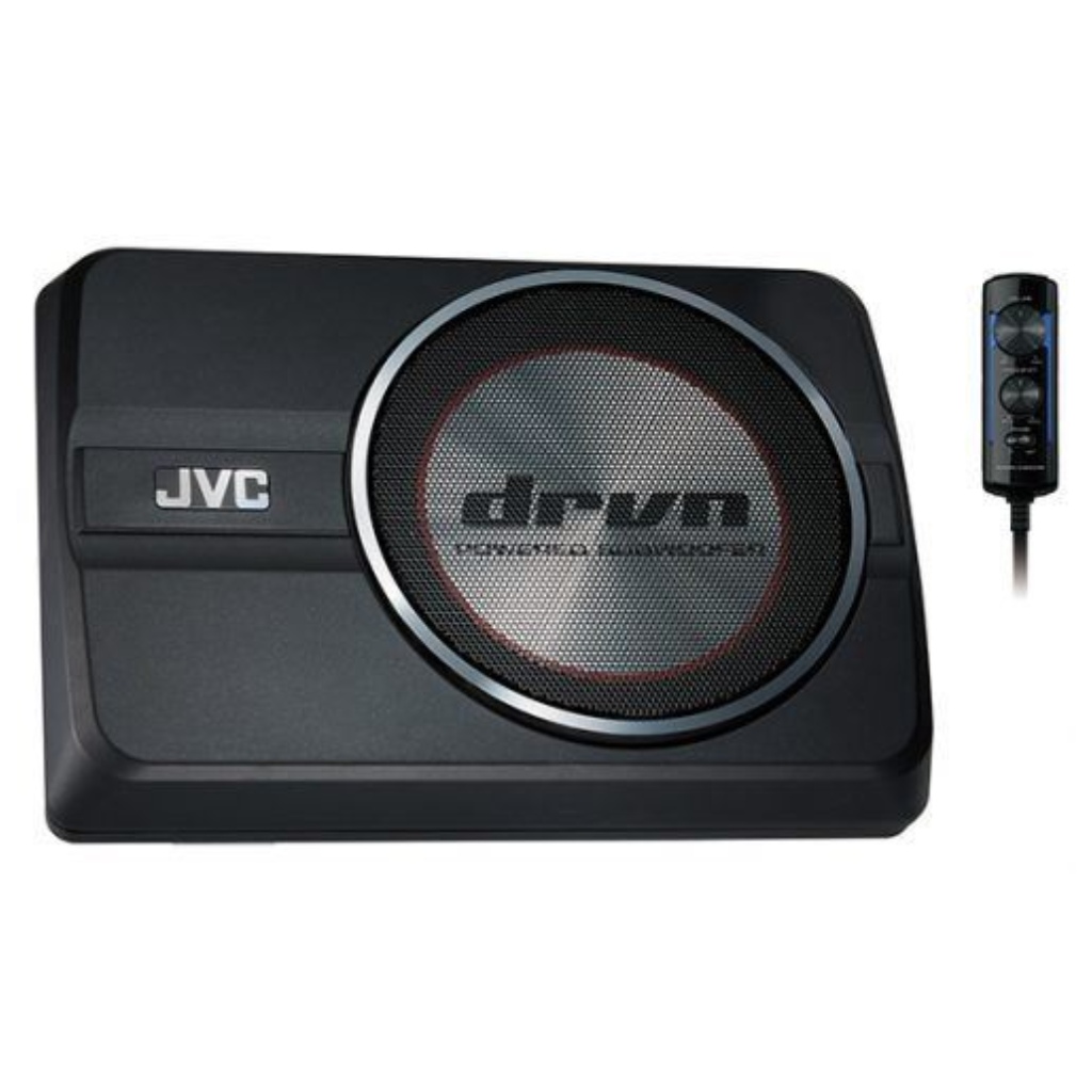 JVC CW DRA8 8inch Compact Powered Subwoofer